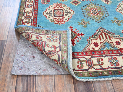 Blue 3'11" x 6'0" Kazak Hand knotted Wool Rug - Sku: O0418