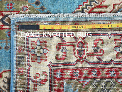 Blue 3'11" x 6'0" Kazak Hand knotted Wool Rug - Sku: O0418