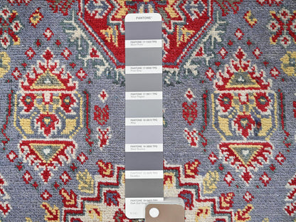 Grey 4'1" x 5'10" Tribal Hand knotted Wool Rug - Sku: O0419
