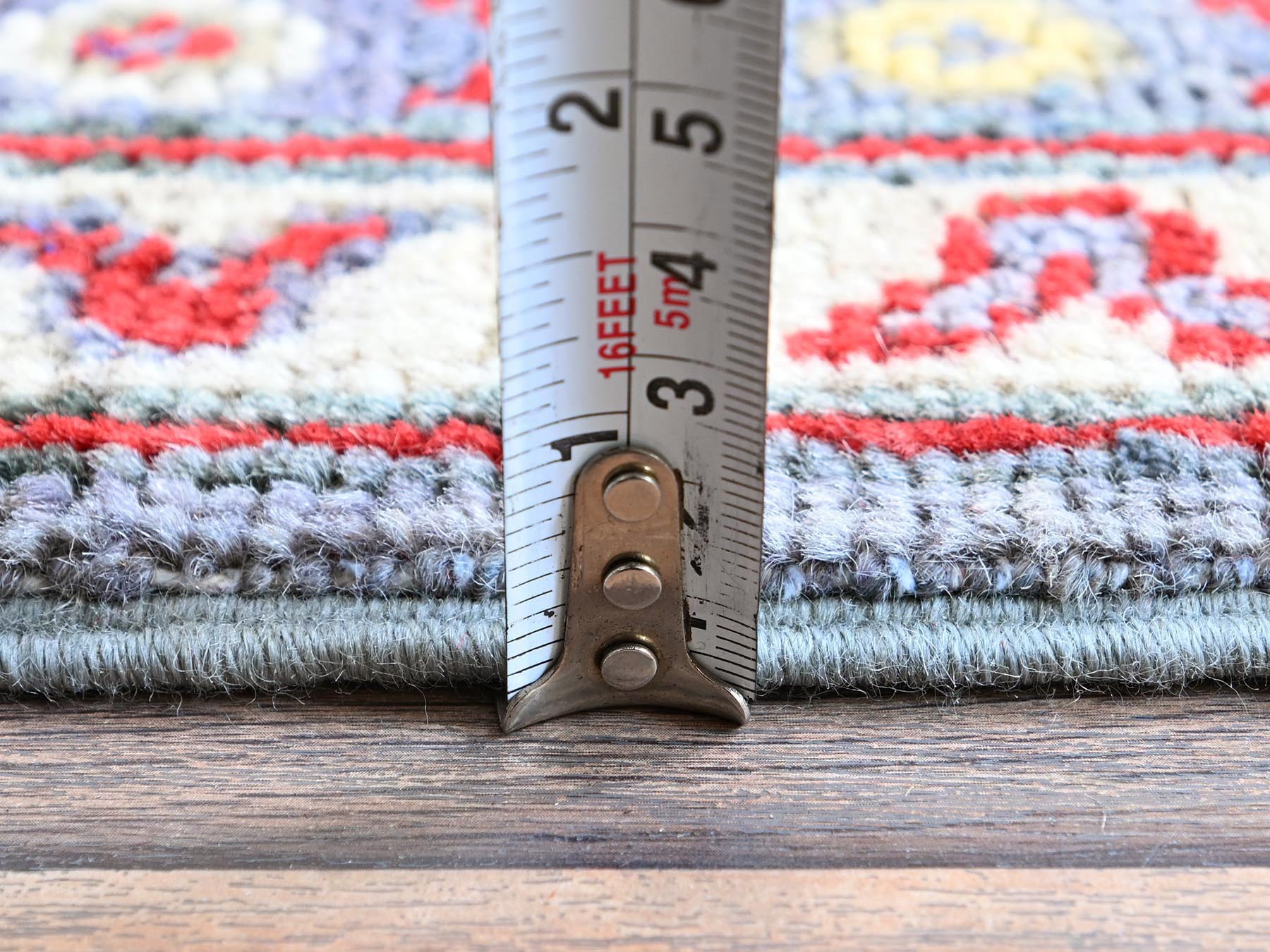 Kazak Kazak hand-knotted wool rug in Gray & Red, 4'1" x 5'10" — SKU O0419 (view 6)