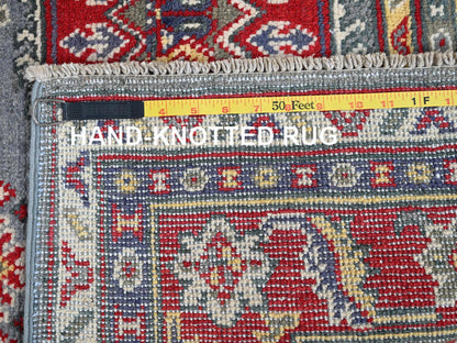 Kazak Kazak hand-knotted wool rug in Gray & Red, 4'1" x 5'10" — SKU O0419 (view 7)