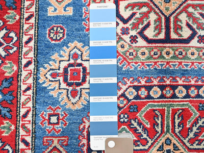 Blue 4'1" x 6'0" Kazak Hand knotted Wool Rug - Sku: O0423