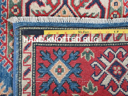 Kazak Kazak hand-knotted wool rug in Blue & Red, 4'1" x 6' — SKU O0423 (view 7)