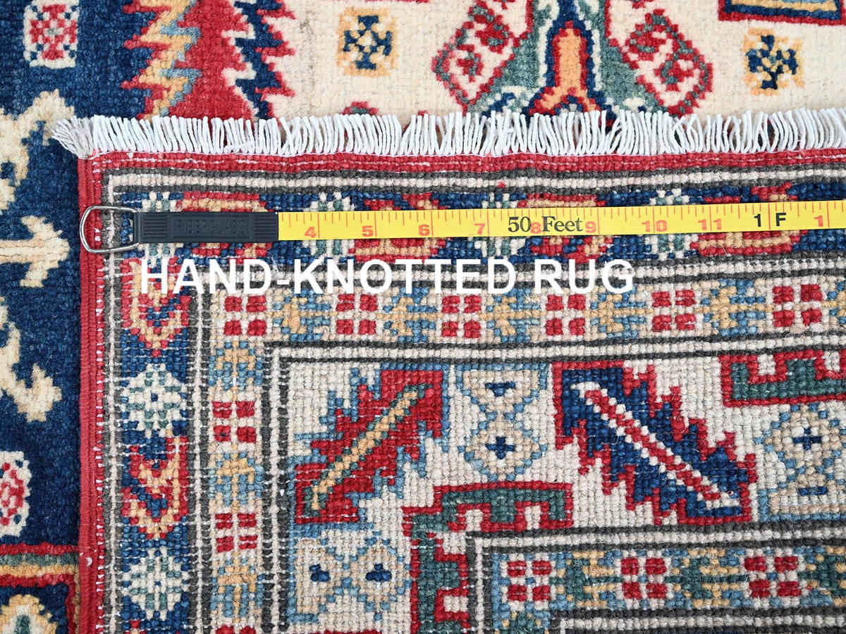 Kazak Kazak hand-knotted wool rug in Red & Ivory, 3'9" x 5'3" — SKU O0425 (view 7)