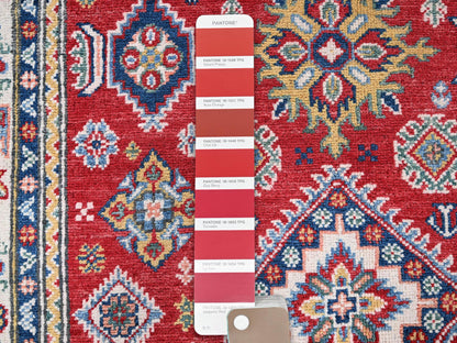 Kazak Kazak hand-knotted wool rug in Red & Ivory, 4' x 6' — SKU O0426 (view 4)