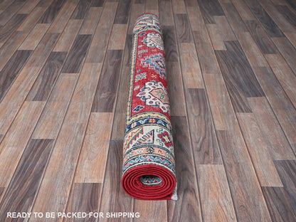 Kazak Kazak hand-knotted wool rug in Red & Ivory, 4' x 6' — SKU O0426 (view 5)