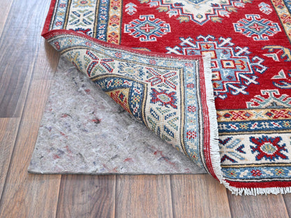 Kazak Kazak hand-knotted wool runner in Red & Ivory, 2'7" x 6'5" — SKU O0428 (view 3)