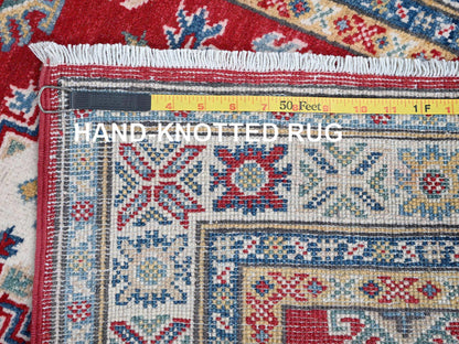 Kazak Kazak hand-knotted wool runner in Red & Ivory, 2'7" x 6'5" — SKU O0428 (view 7)