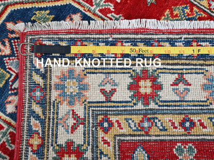 Kazak Kazak hand-knotted wool runner in Red & Ivory, 2'9" x 6'8" — SKU O0430 (view 7)