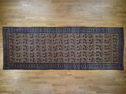 Persian Antique hand-knotted wool runner in Yellow, 7'2" x 20'1", SKU O043139