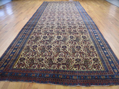Persian Antique hand-knotted wool runner in Yellow, 7'2" x 20'1", SKU O043139 (view 2)