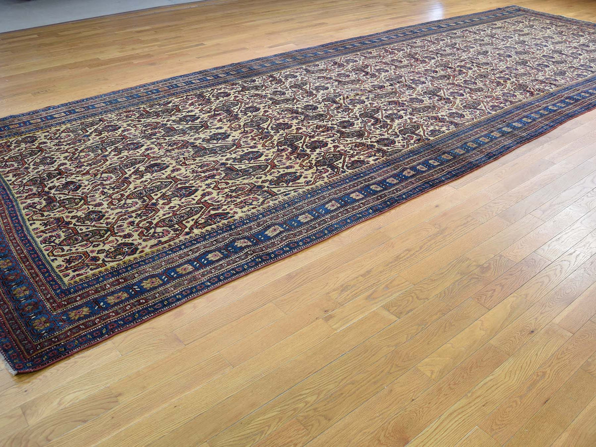 Persian Antique hand-knotted wool runner in Yellow, 7'2" x 20'1", SKU O043139 (view 3)