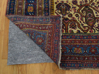 Persian Antique hand-knotted wool runner in Yellow, 7'2" x 20'1", SKU O043139 (view 4)