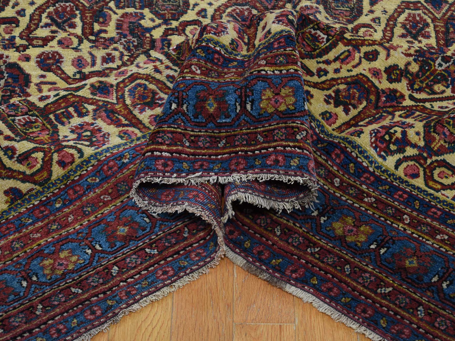 Persian Antique hand-knotted wool runner in Yellow, 7'2" x 20'1", SKU O043139 (view 5)