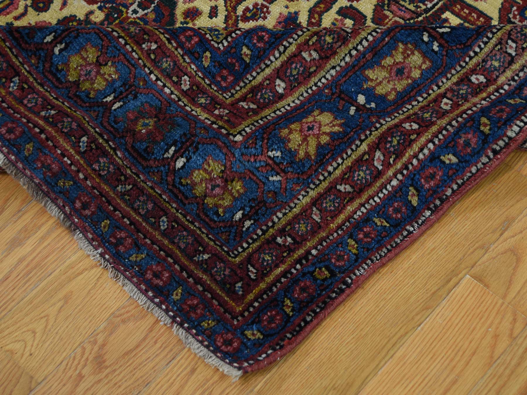 Persian Antique hand-knotted wool runner in Yellow, 7'2" x 20'1", SKU O043139 (view 6)