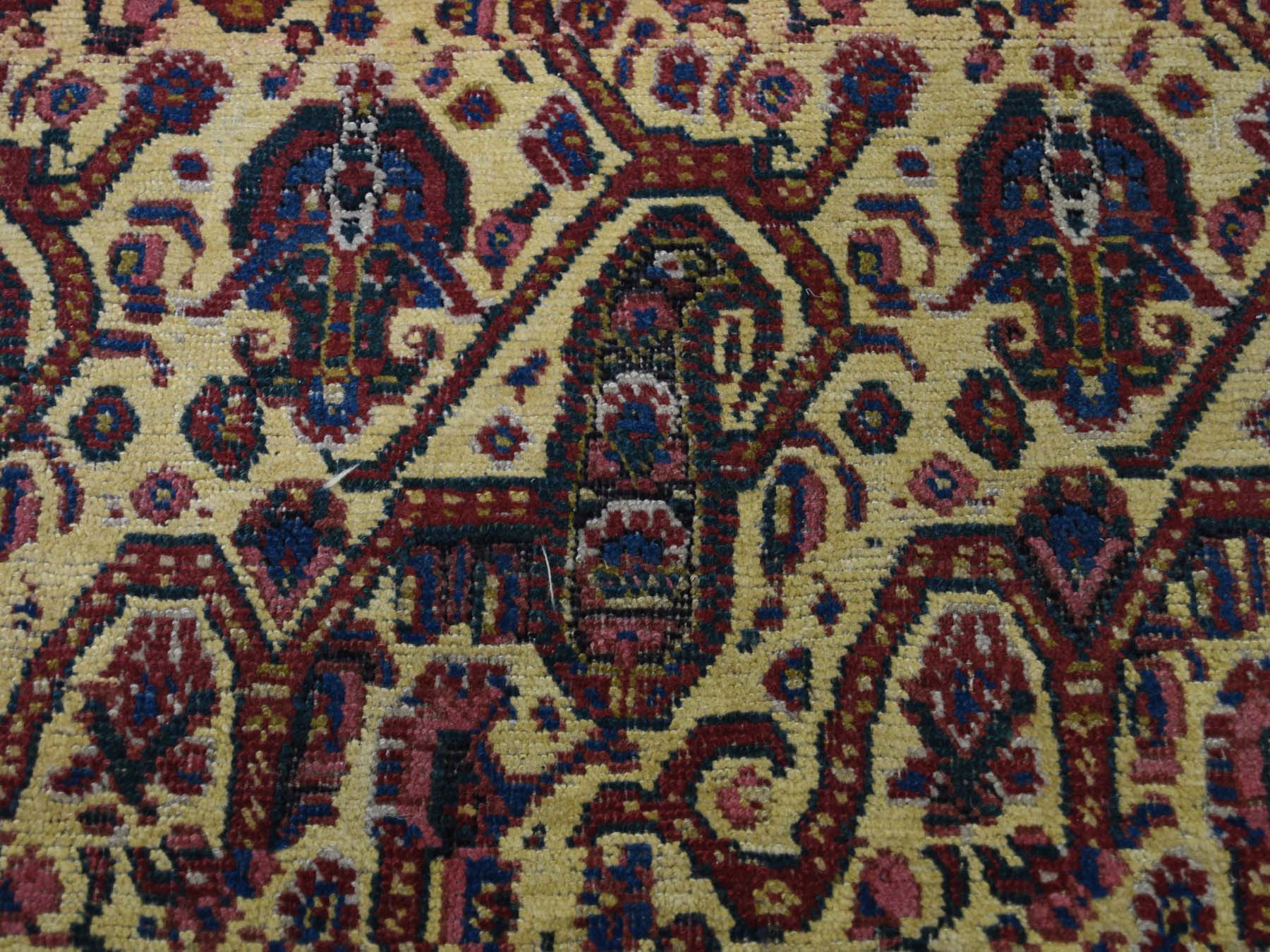 Persian Antique hand-knotted wool runner in Yellow, 7'2" x 20'1", SKU O043139 (view 8)