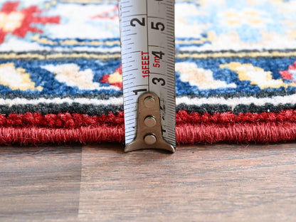 Kazak Kazak hand-knotted wool runner in Red & Ivory, 2'8" x 6'7" — SKU O0433 (view 6)