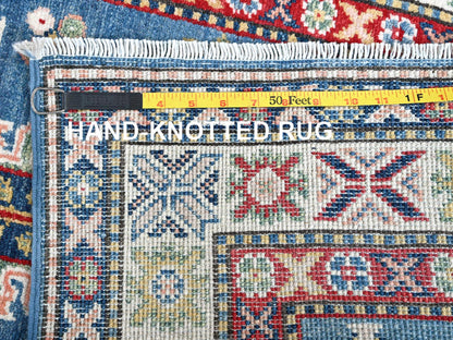 Blue 2'7" x 6'7" Kazak Hand knotted Wool Rug - Sku: O0437