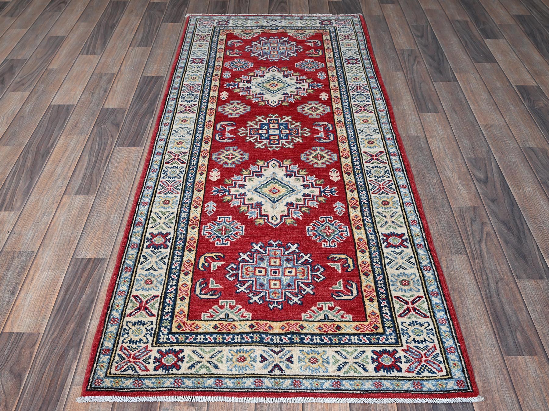 Red 2'8" x 6'4" Tribal Hand knotted Wool Rug - Sku: O0444