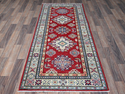 Red 2'8" x 6'4" Tribal Hand knotted Wool Rug - Sku: O0444