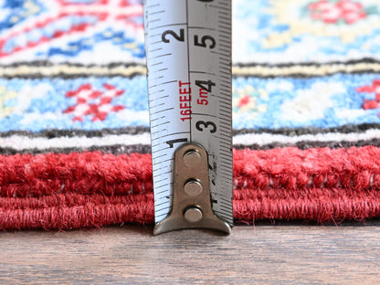 Kazak Kazak hand-knotted wool runner in Red & Ivory, 2'8" x 6'4" — SKU O0444 (view 6)