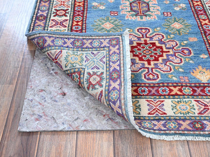 Blue 2'8" x 6'4" Kazak Hand knotted Wool Rug - Sku: O0446
