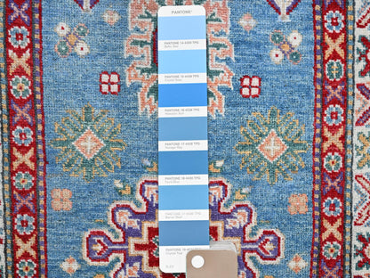 Blue 2'8" x 6'4" Kazak Hand knotted Wool Rug - Sku: O0446