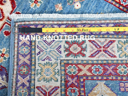 Blue 2'8" x 6'4" Kazak Hand knotted Wool Rug - Sku: O0446