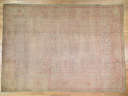 Oushak Antique hand-knotted wool rug in Orange, 10'10" x 15'3", SKU O044738
