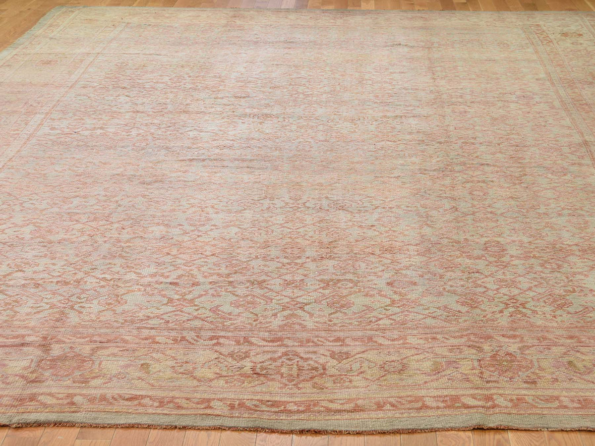 Oushak Antique hand-knotted wool rug in Orange, 10'10" x 15'3", SKU O044738 (view 2)