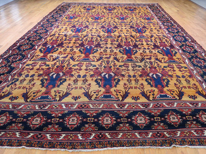 Yellow 10'4" x 17'7" Antique Hand knotted Wool Rug - Sku: O044872