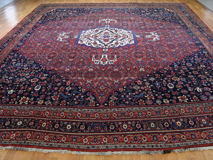 Red 14'6" x 19'0" Antique Hand knotted Wool Rug - Sku: O044876