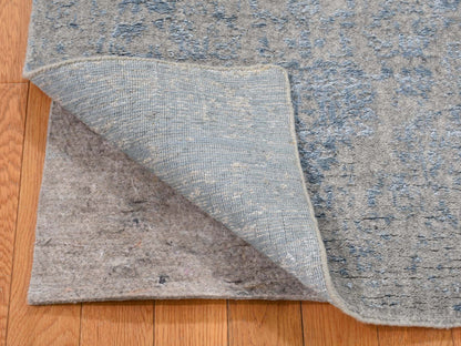Grey 2'5" x 9'10" Transitional Handloom Wool/Silk Rug - Sku: O045569