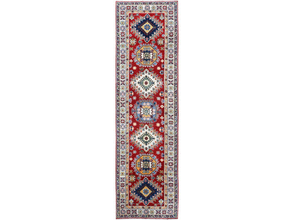 Red 2'9" x 9'8" Tribal Hand knotted Wool Rug - Sku: O0456