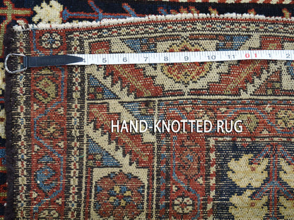 Heriz Antique hand-knotted wool rug in Blue & Red, 4'4" x 5'9" — SKU O045938 (view 7)
