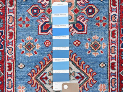 Blue 2'9" x 9'6" Kazak Hand knotted Wool Rug - Sku: O0459
