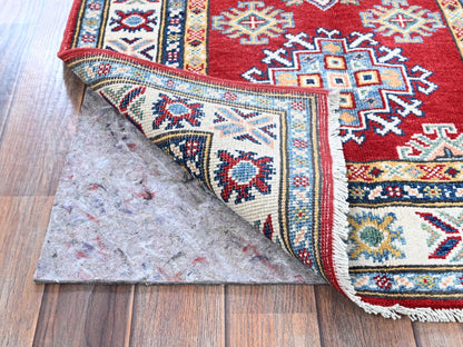 Kazak Kazak hand-knotted wool runner in Red & Ivory, 2'8" x 9'6" — SKU O0463 (view 3)