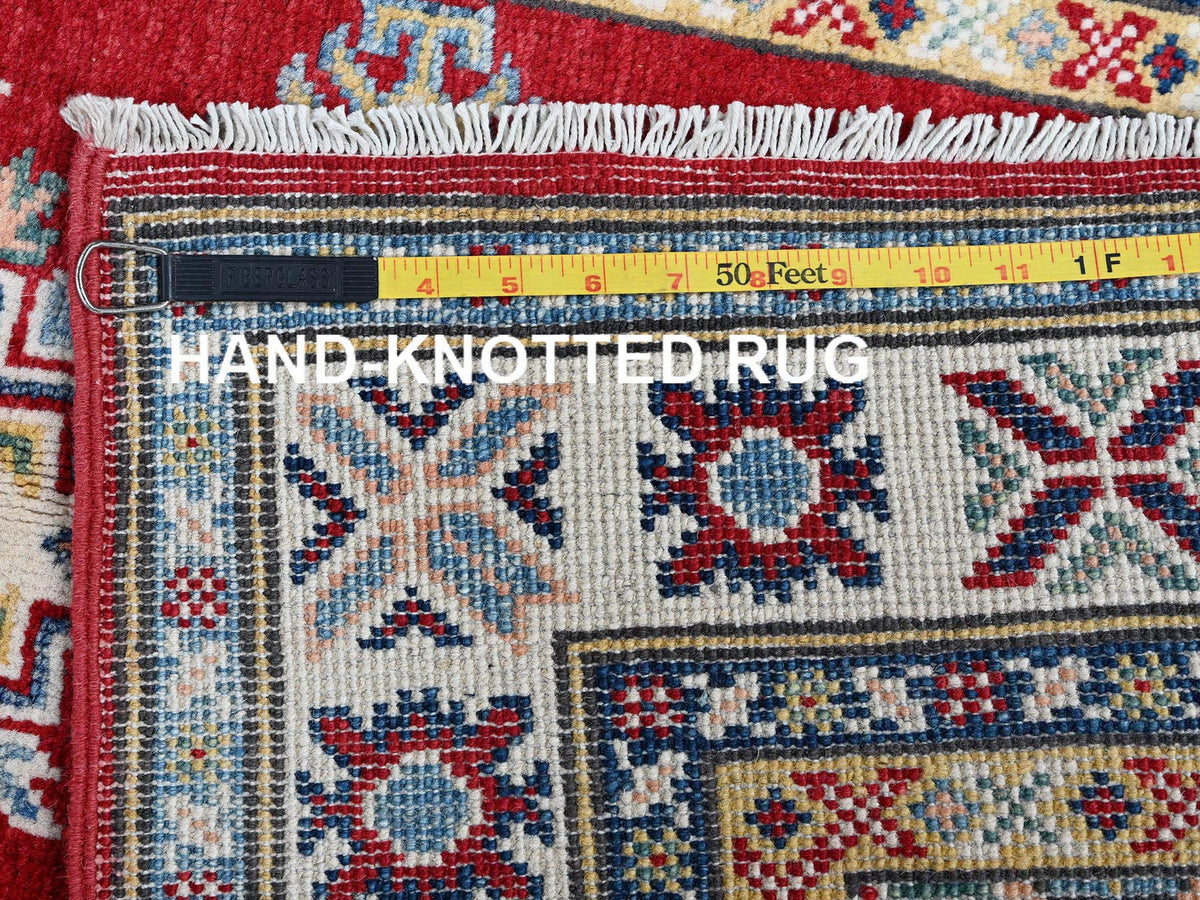 Kazak Kazak hand-knotted wool runner in Red & Ivory, 2'8" x 9'6" — SKU O0463 (view 7)