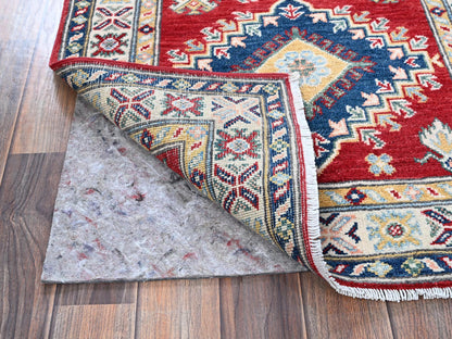 Kazak Kazak hand-knotted wool runner in Red & Ivory, 2'7" x 8'1" — SKU O0468 (view 3)