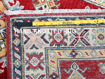 Kazak Kazak hand-knotted wool runner in Red & Ivory, 2'7" x 8'1" — SKU O0468 (view 7)