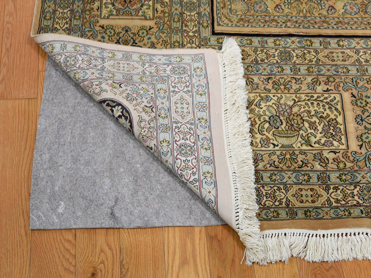 Silk hand-knotted silk rug in Beige, 12' x 17'4" — SKU O046912 (view 5)