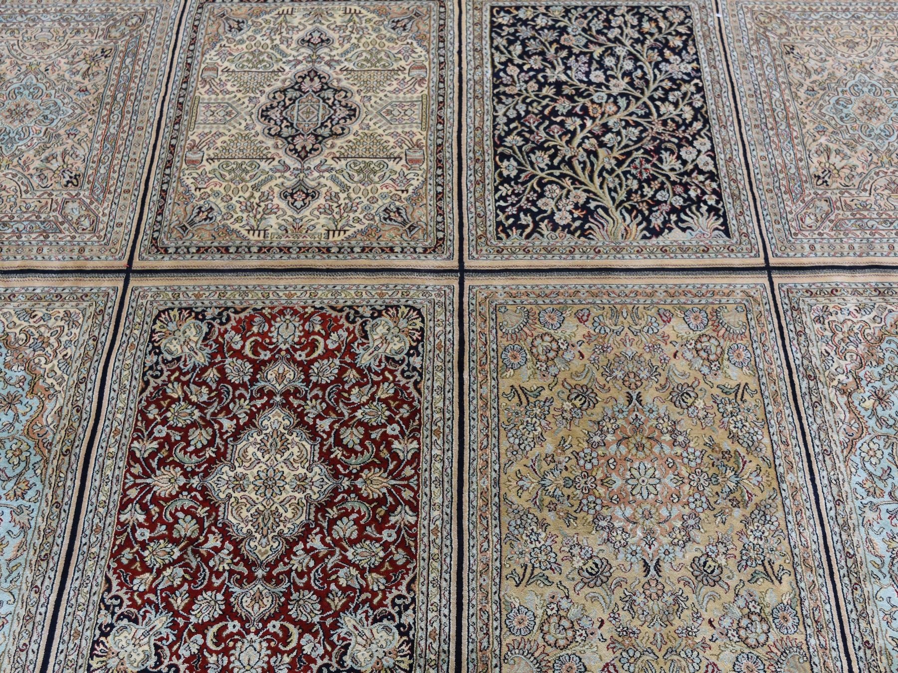 Silk hand-knotted silk rug in Beige, 12' x 17'4" — SKU O046912 (view 9)