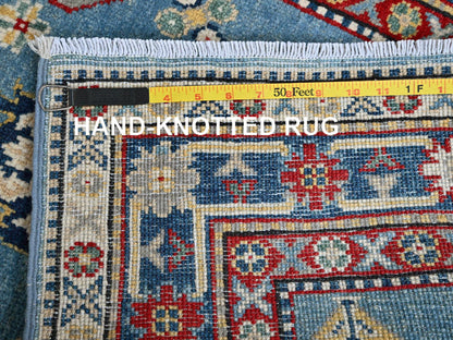 Blue 2'8" x 6'8" Kazak Hand knotted Wool Rug - Sku: O0469