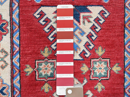 Kazak Kazak hand-knotted wool runner in Red & Ivory, 2'9" x 12'10" — SKU O0474 (view 4)