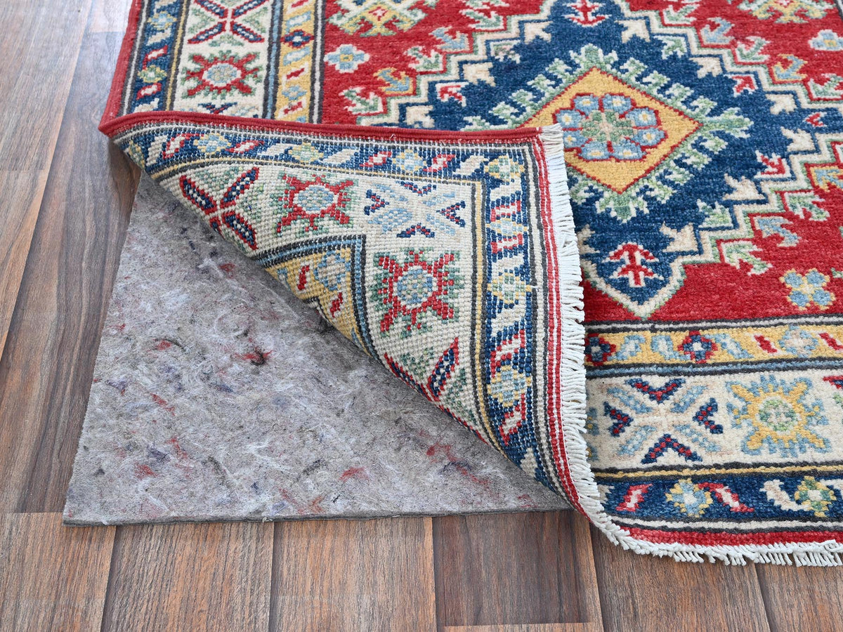 Kazak Kazak hand-knotted wool runner in Red & Ivory, 2'9" x 9'6" — SKU O0480 (view 3)