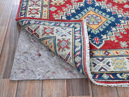 Kazak Kazak hand-knotted wool runner in Red & Ivory, 2'9" x 9'6" — SKU O0480 (view 3)