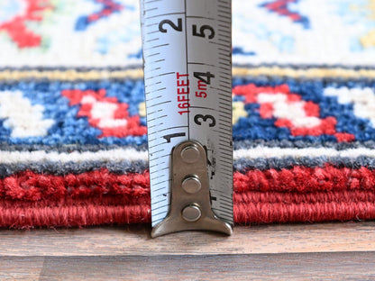 Kazak Kazak hand-knotted wool runner in Red & Ivory, 2'9" x 9'6" — SKU O0480 (view 6)
