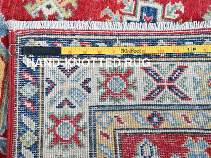Kazak Kazak hand-knotted wool runner in Red & Ivory, 2'9" x 9'6" — SKU O0480 (view 7)