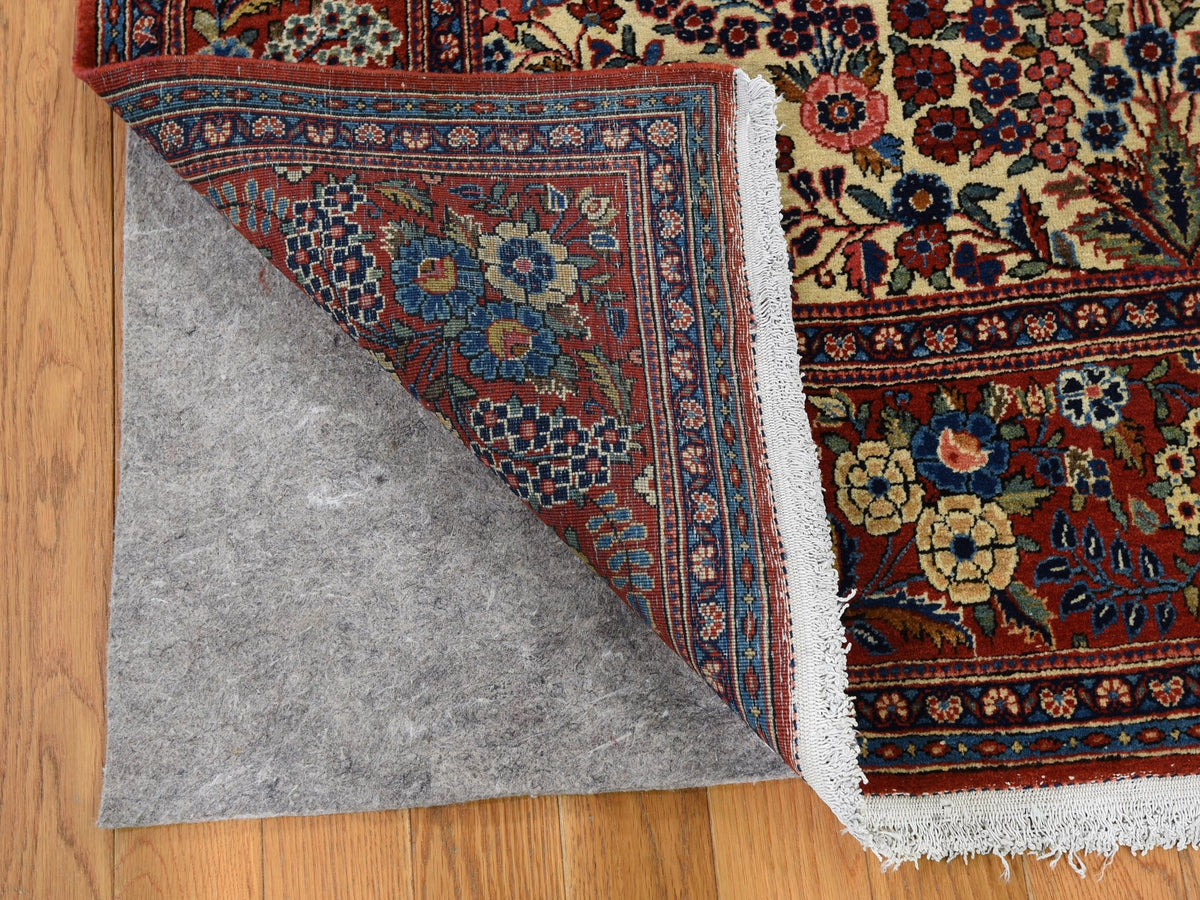 Kashan Antique hand-knotted wool rug in Beige & Red, 4'4" x 6'9" — SKU O048698 (view 3)