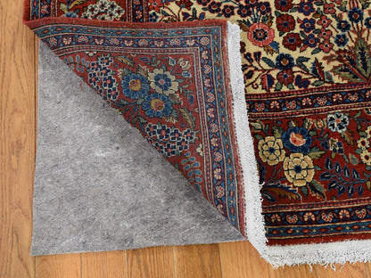 Kashan Antique hand-knotted wool rug in Beige & Red, 4'4" x 6'9" — SKU O048698 (view 3)
